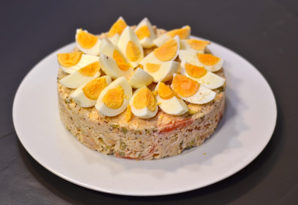 Ensalada de arroz con huevos