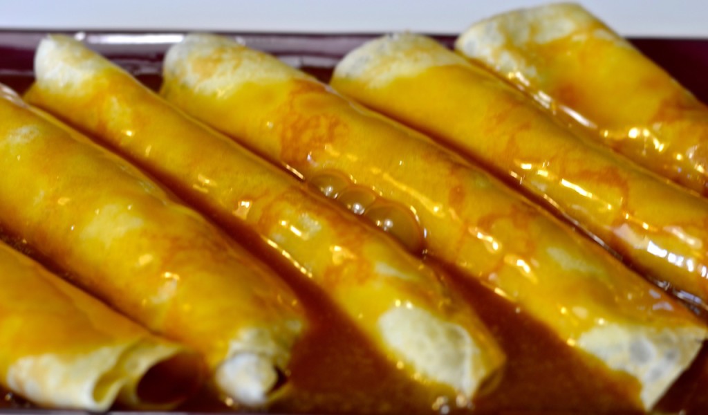Crepes de plátano con caramelo
